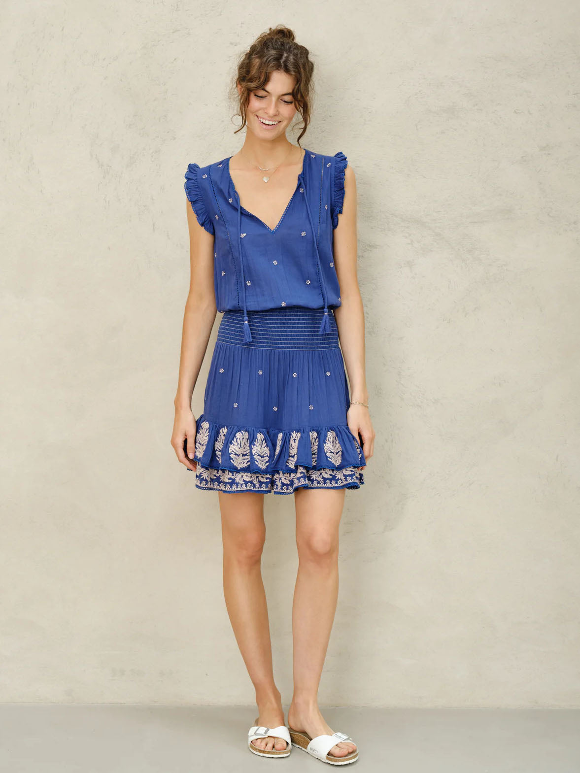 Mina Embroidered Short Dress