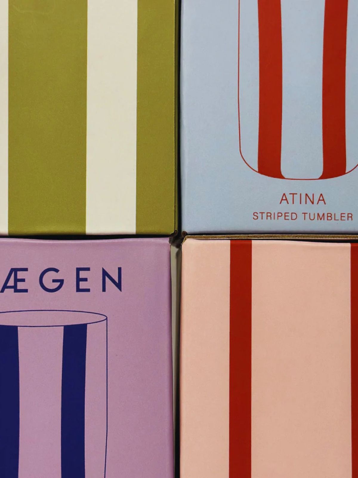 Atina Glassware - Pink & Red