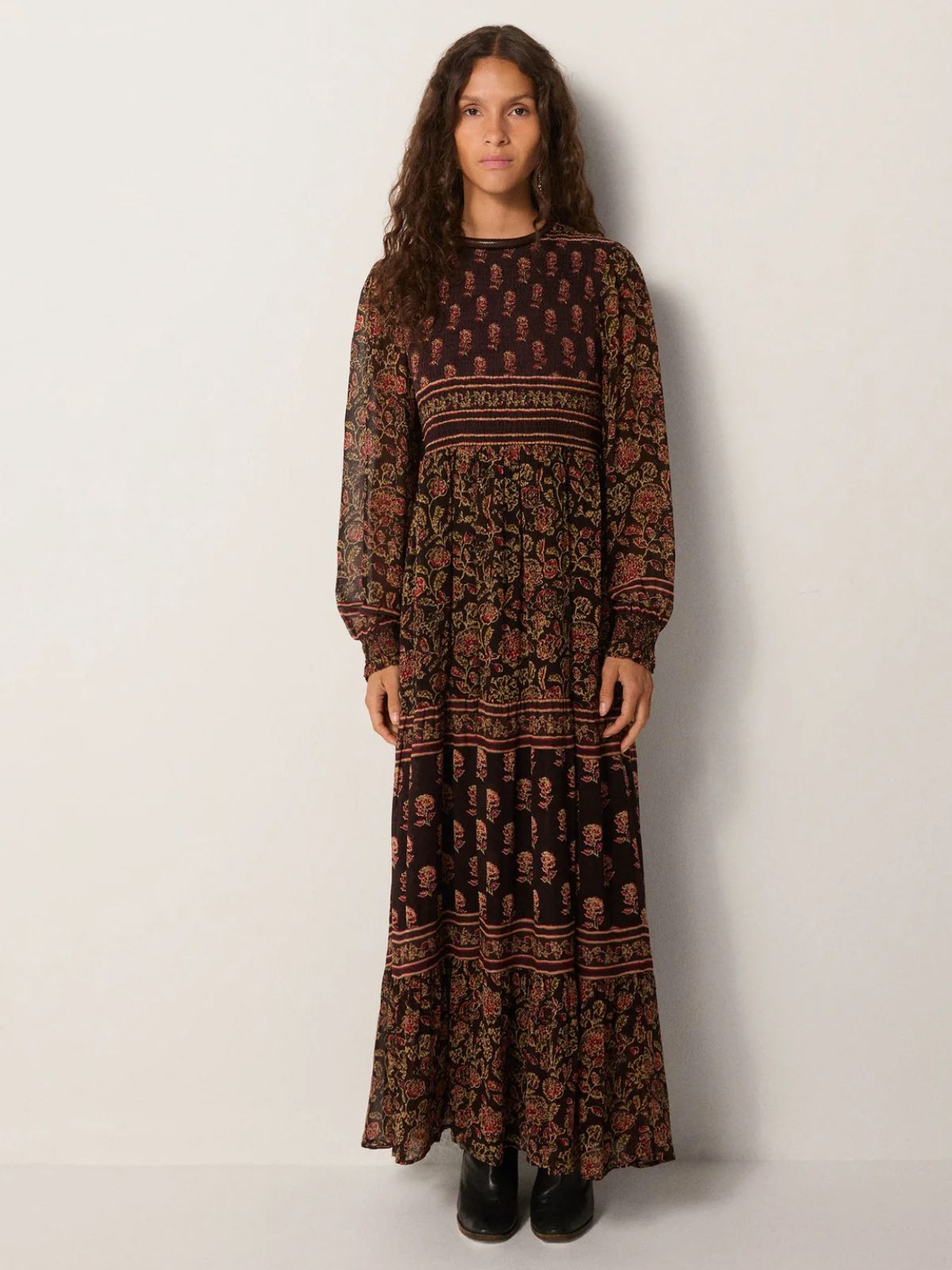 Andrea Print Dress - Black