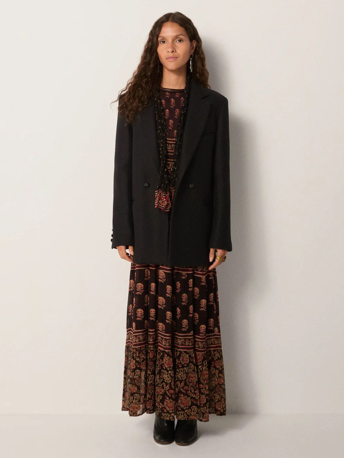 Andrea Print Dress - Black