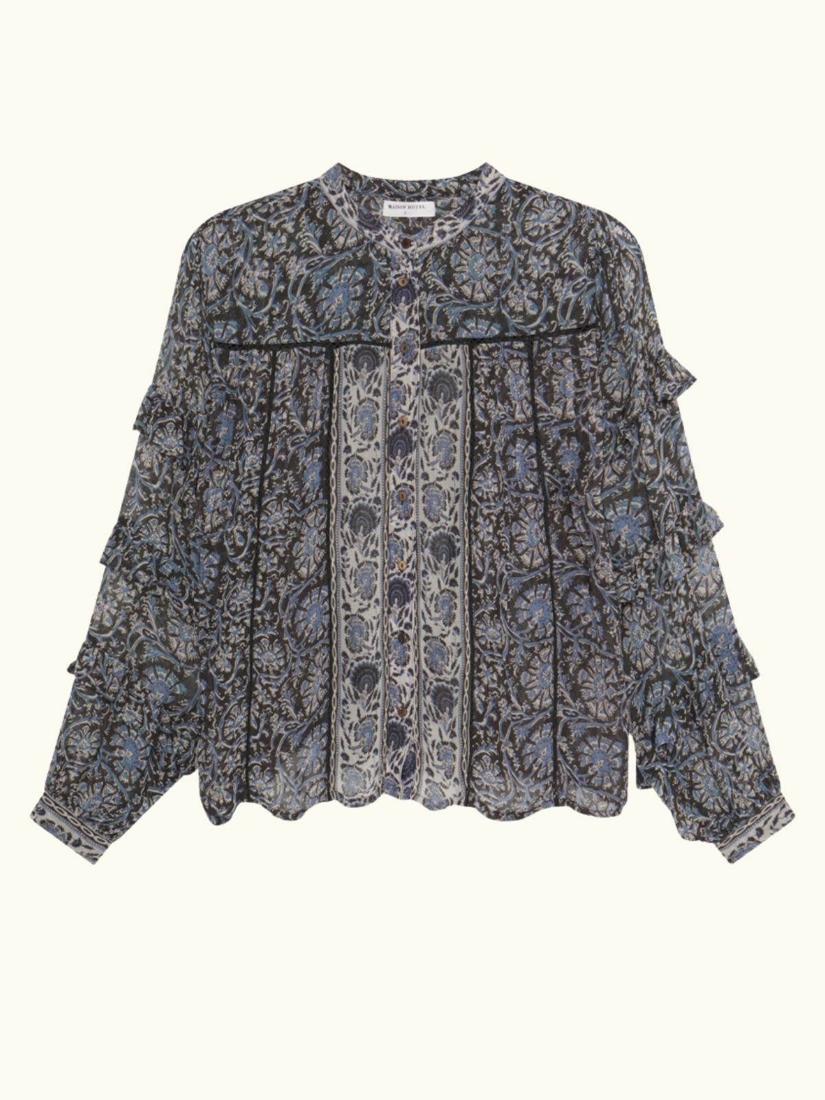 Camilla Ruffle Blouse - Blue