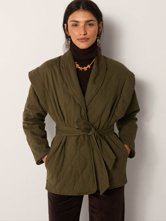 Lucille Belted Jacket - Khaki