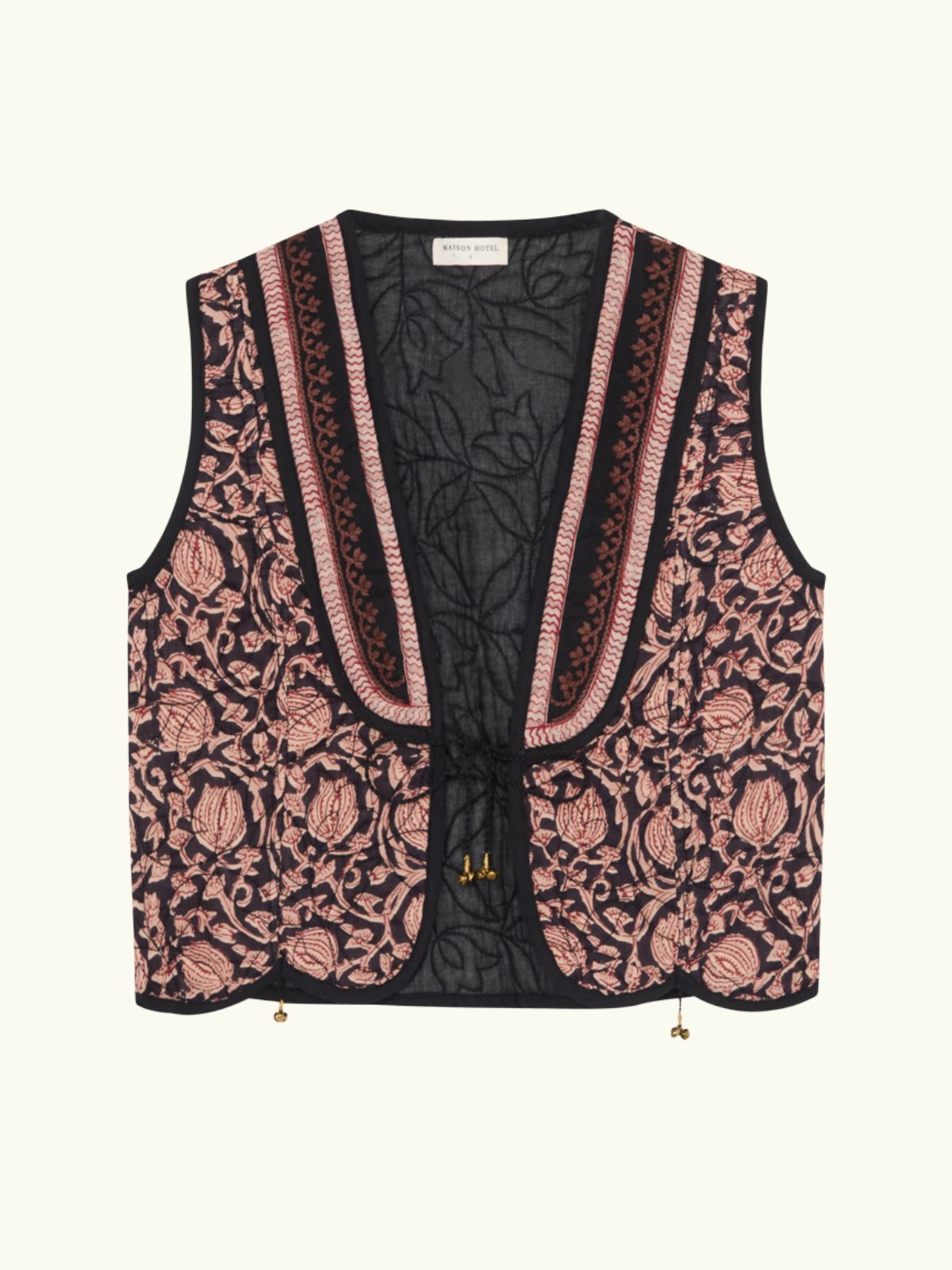 Luna Print Vest - Black