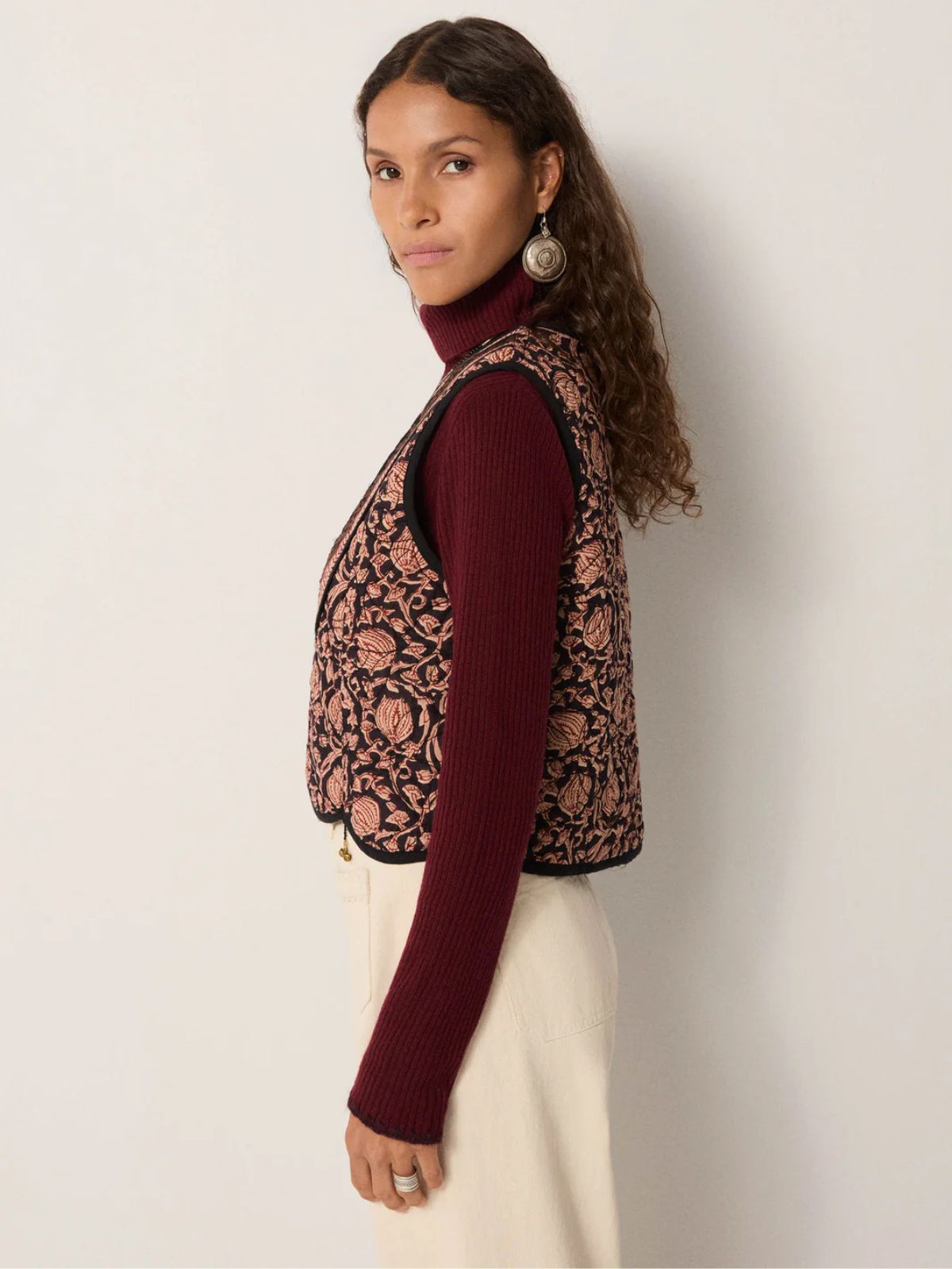 Luna Print Vest - Black