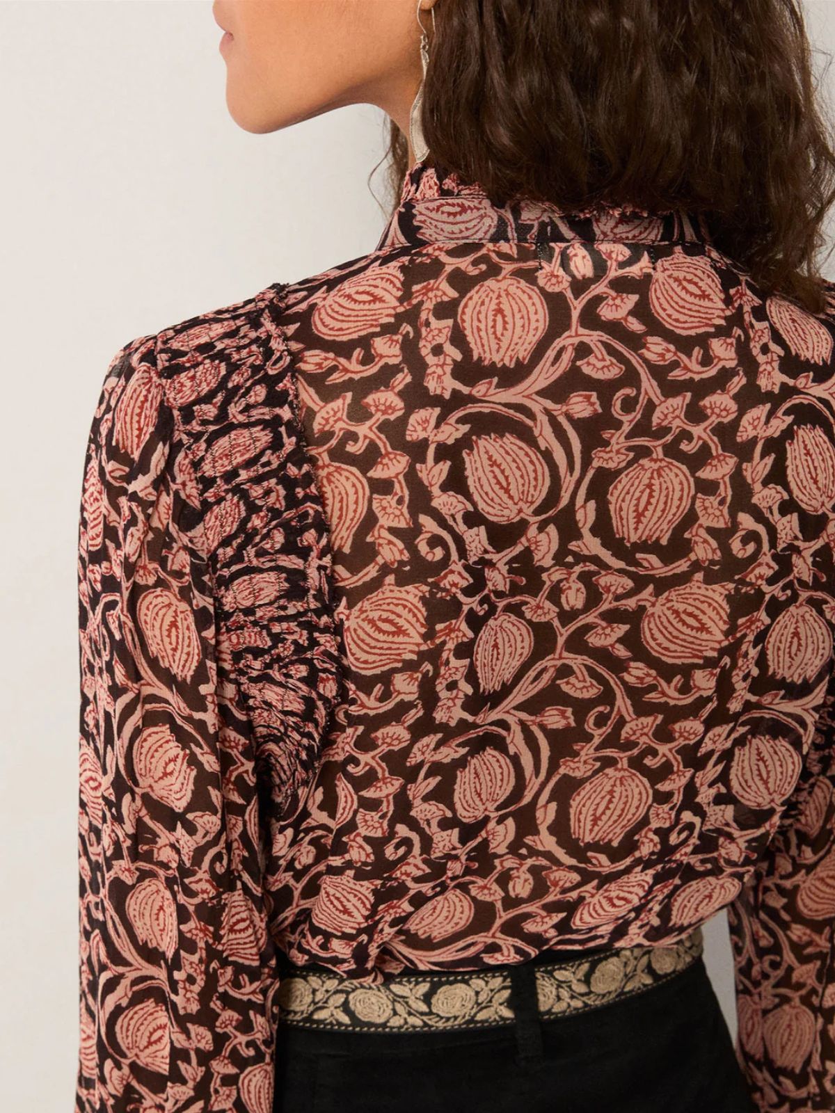 Mia Print Blouse - Black