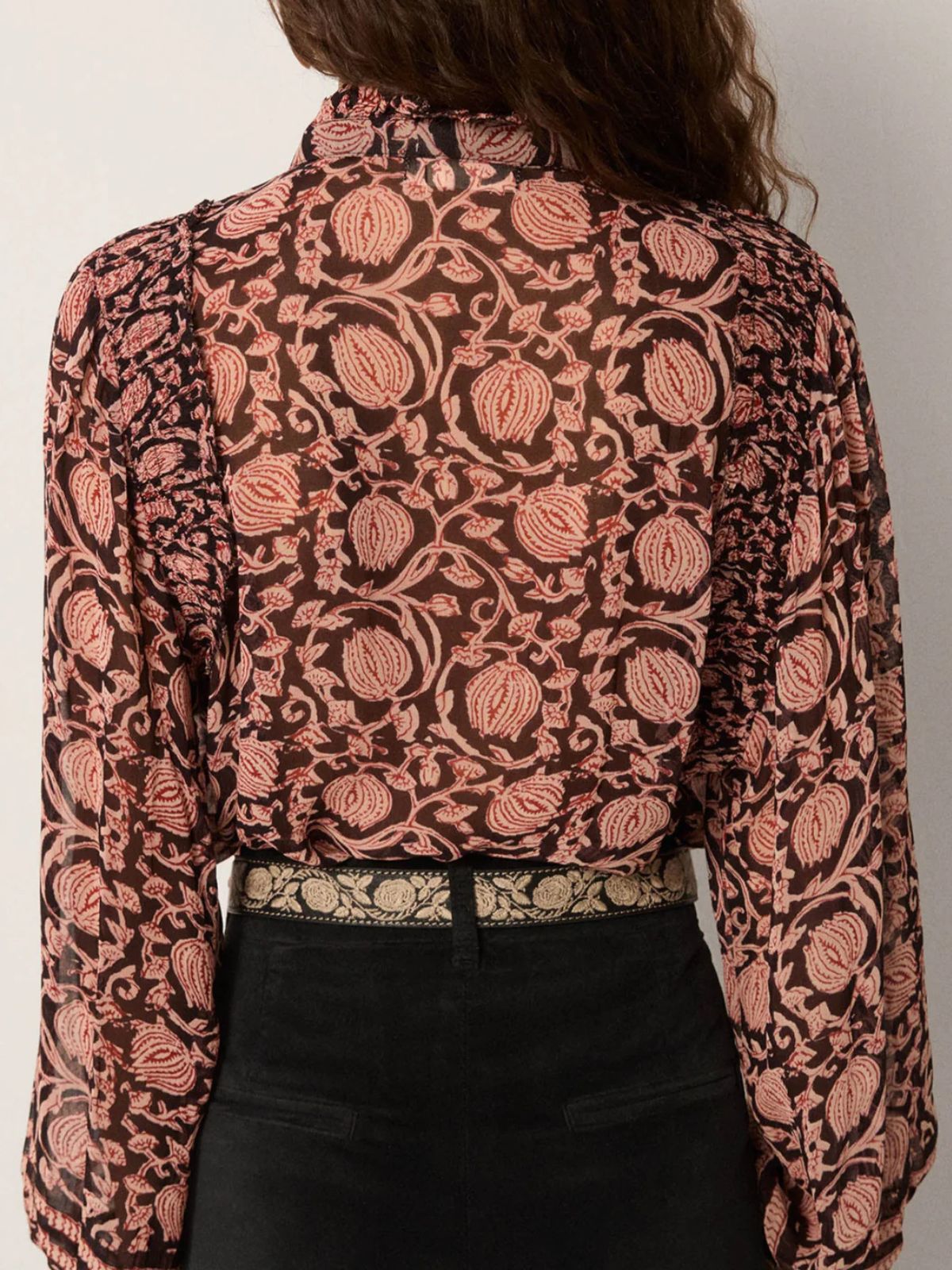 Mia Print Blouse - Black