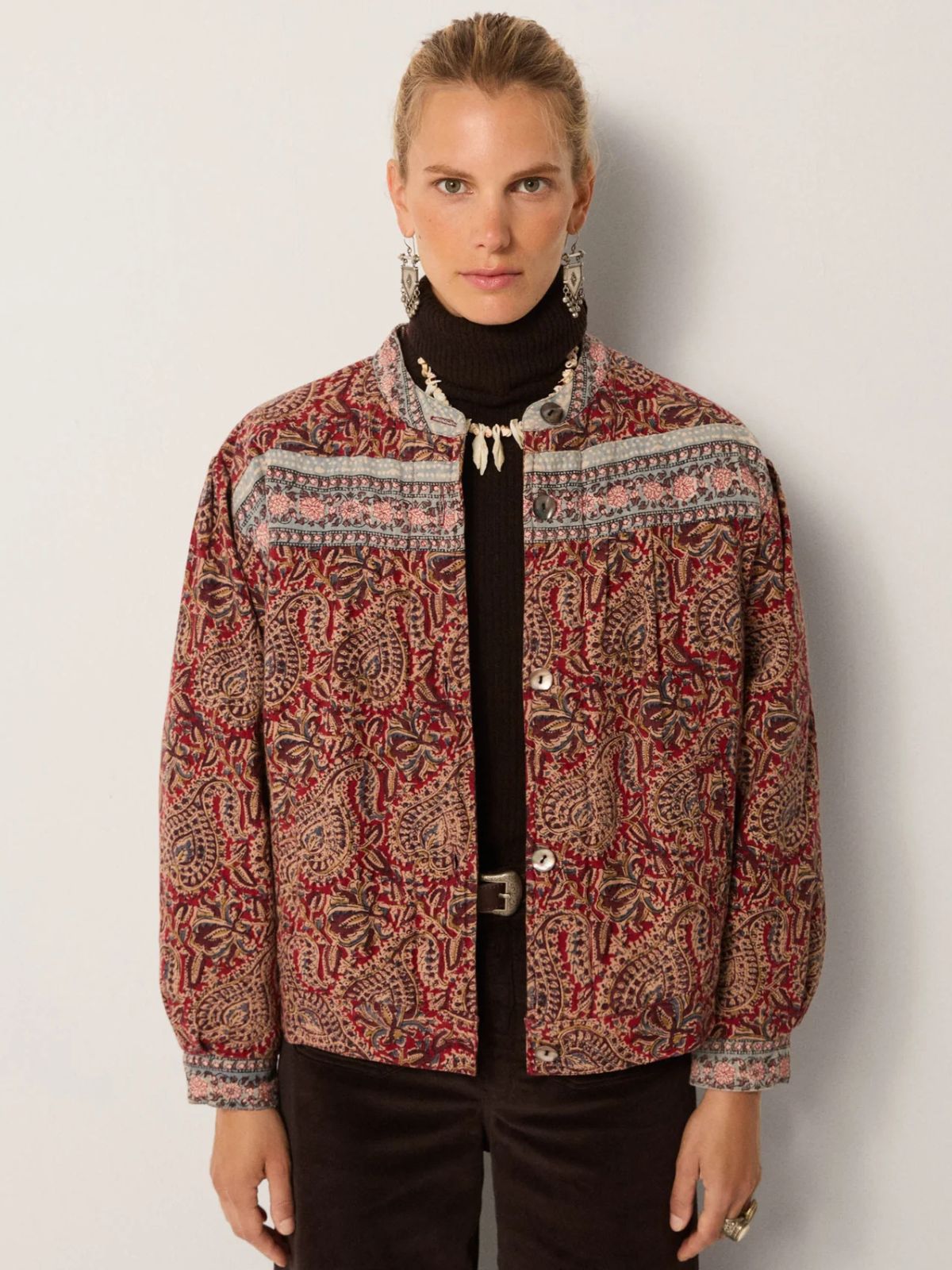 Olivia Print Jacket - Red