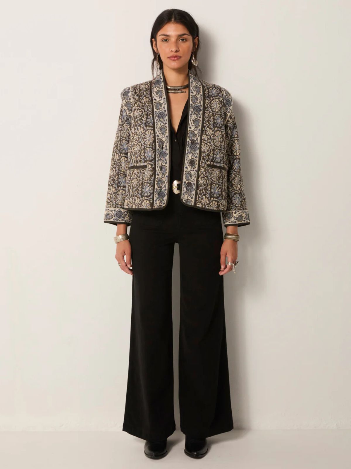 Sugata Print Jacket - Blue