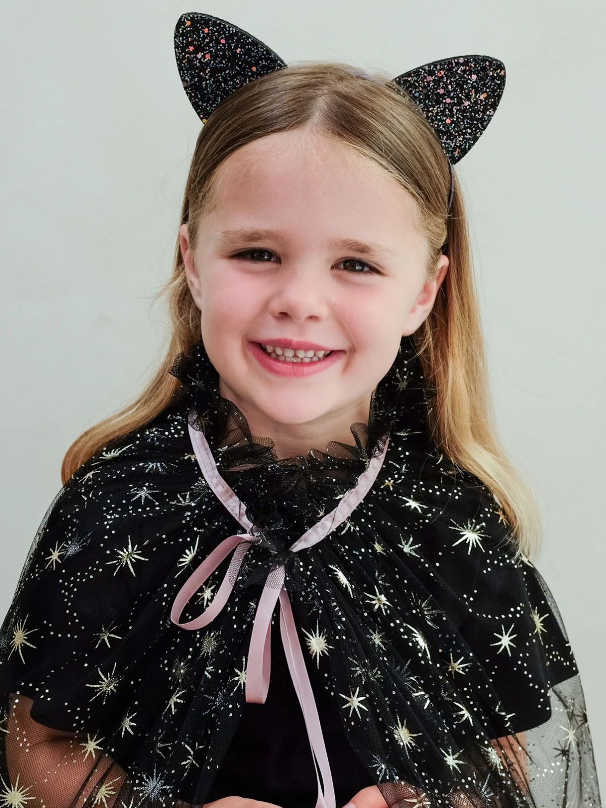 Spooky Glitter Cat Ears - Black