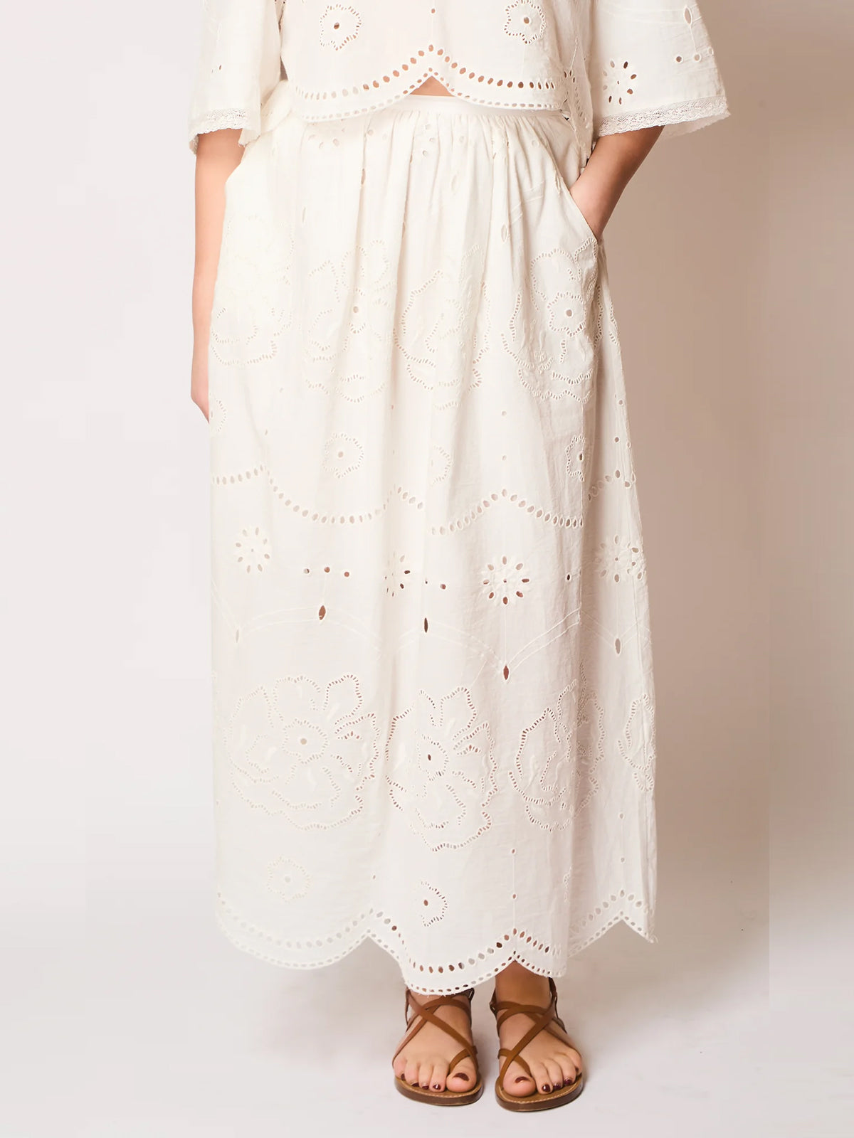 MabeL Cutwork Embroidered Skirt