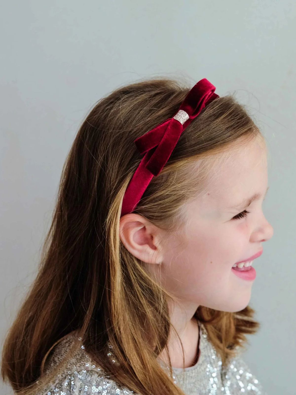 Violet Bow Headband - Burgundy