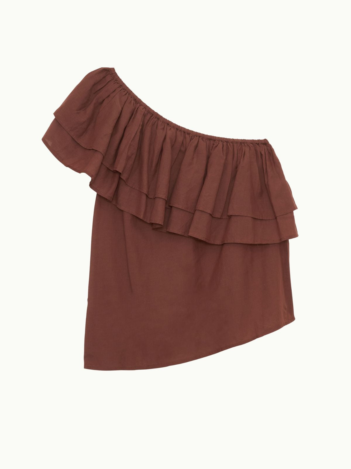 Timeo One Shoulder Top - Brown