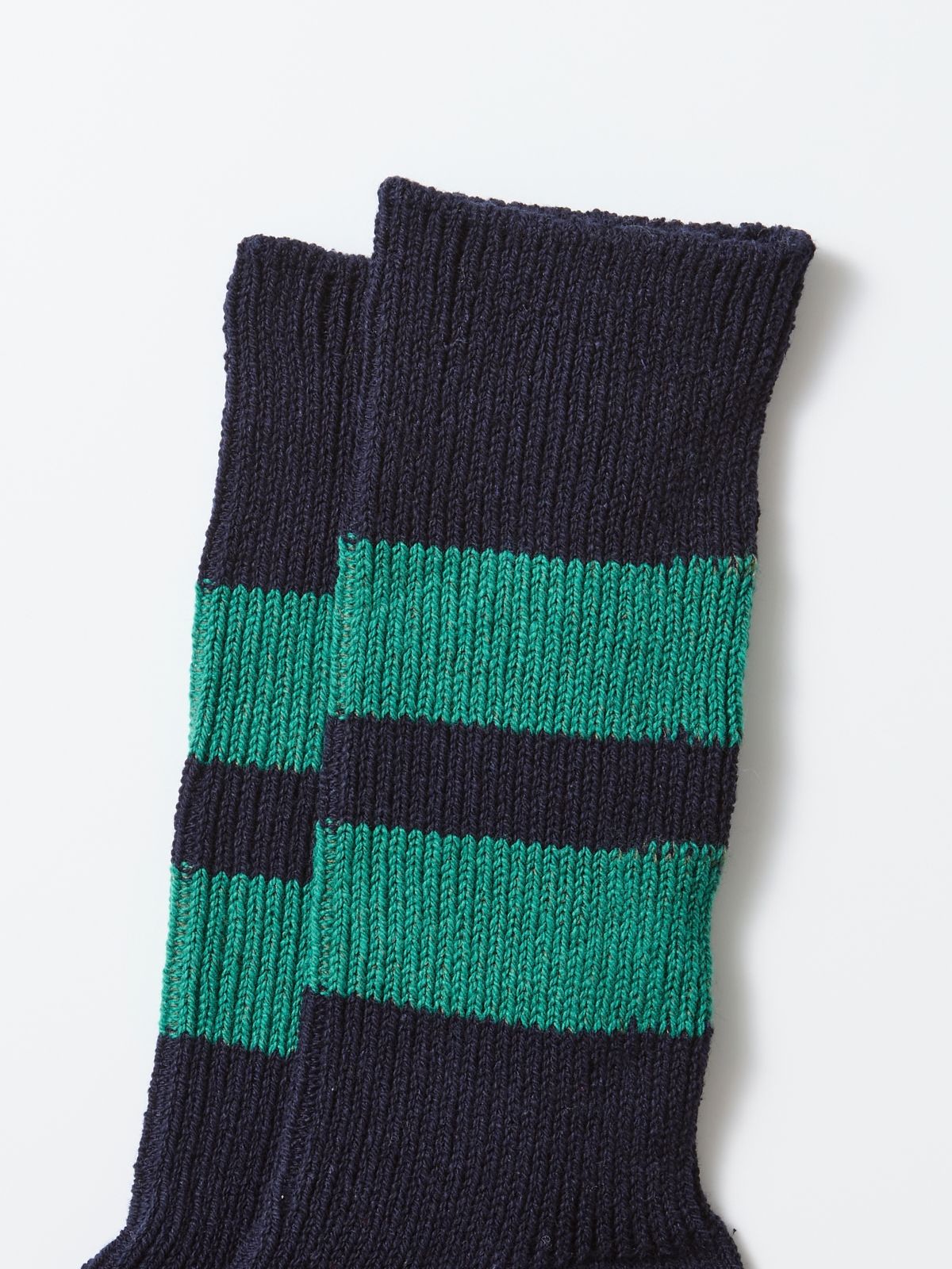 Stripe Socks - Navy/Green