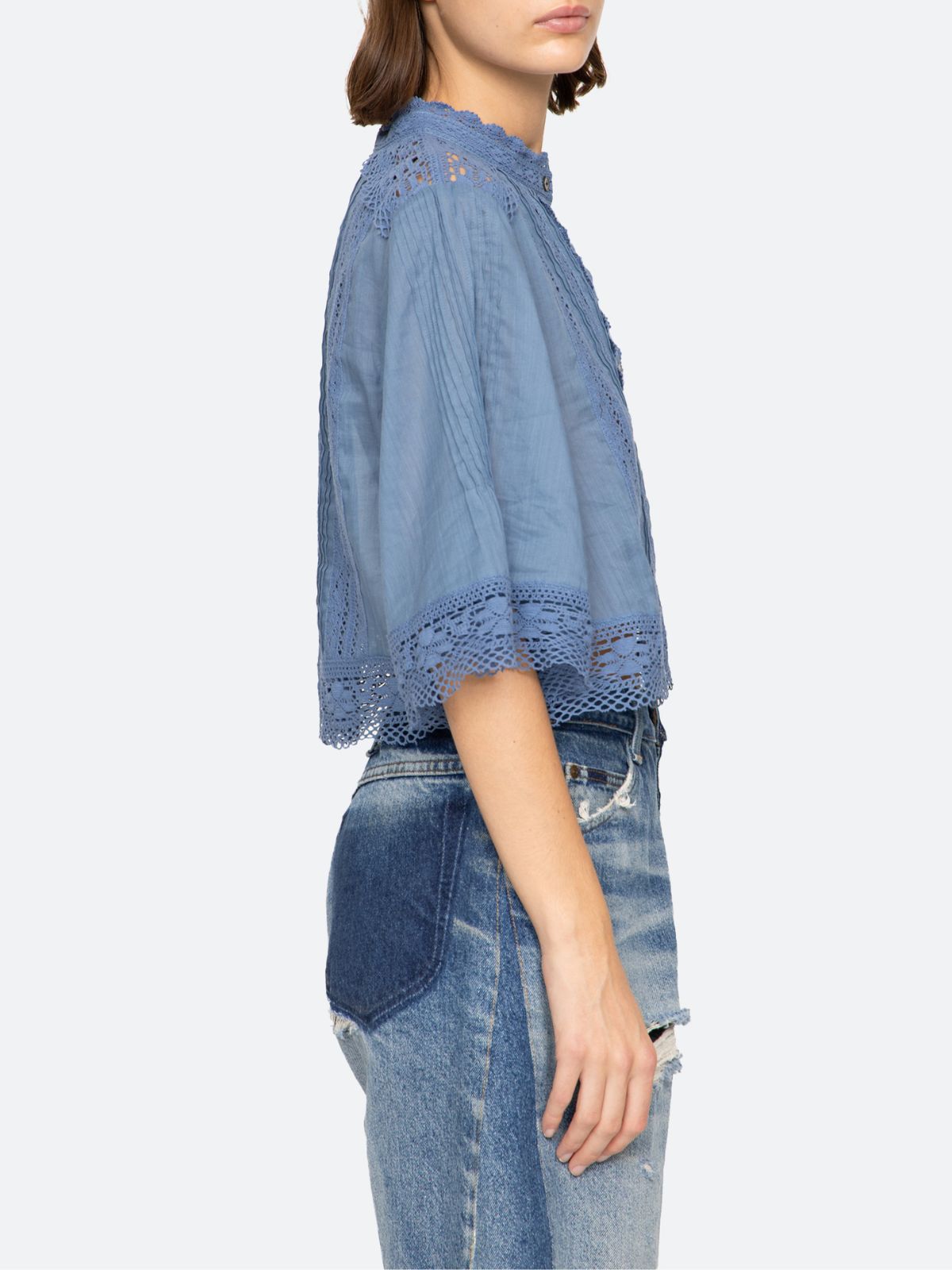 Pippa Embroidered Top - Blue