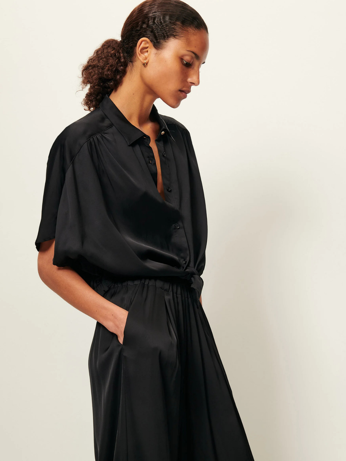 Alfassa Night Blouse - Black