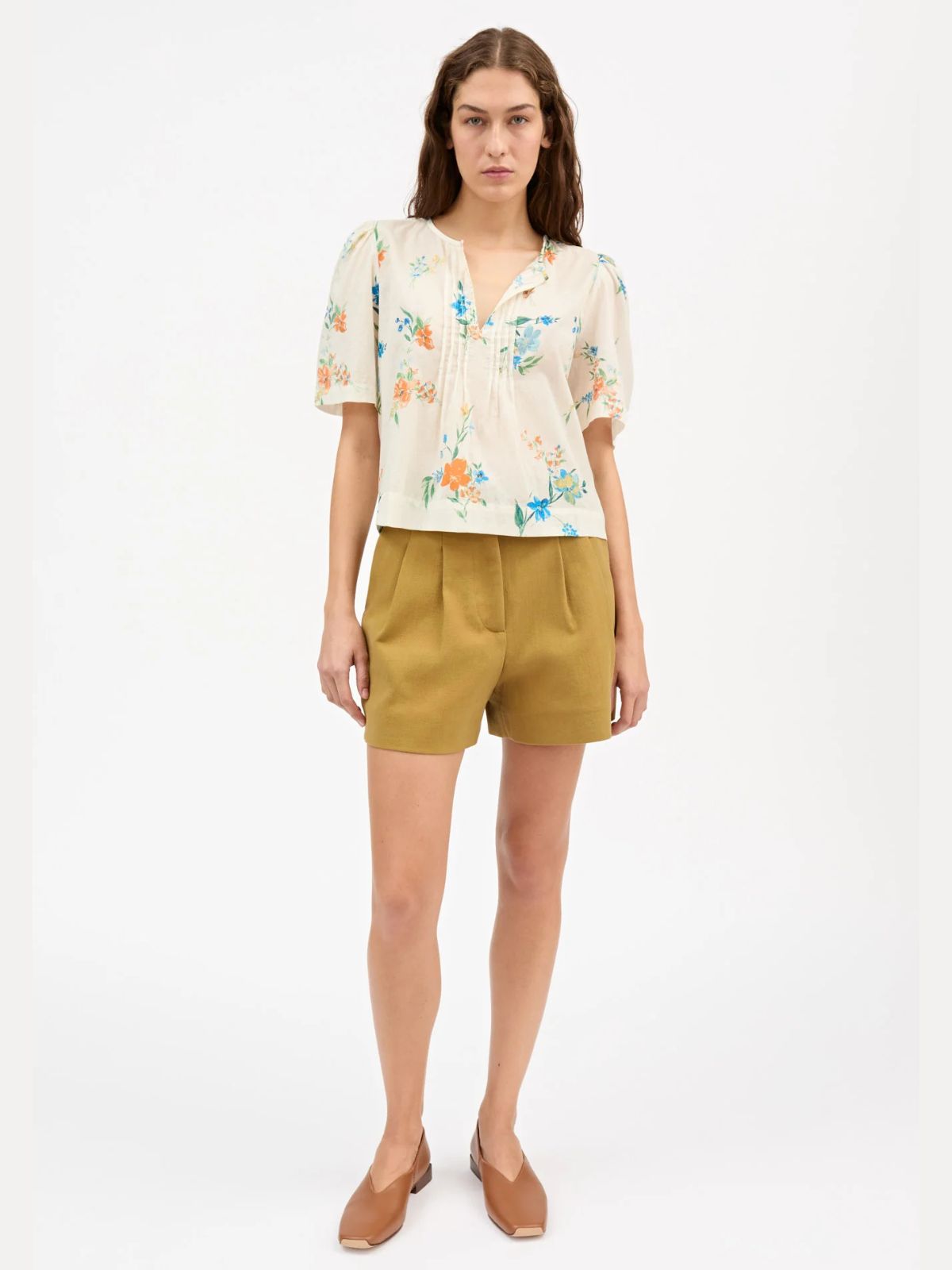Fiore Flower Frint Blouse - Ecru