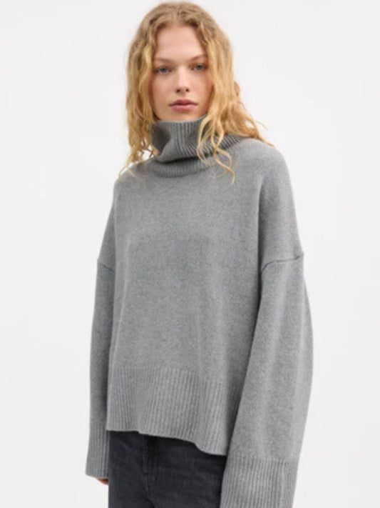Silene T-Neck Jumper - Grey