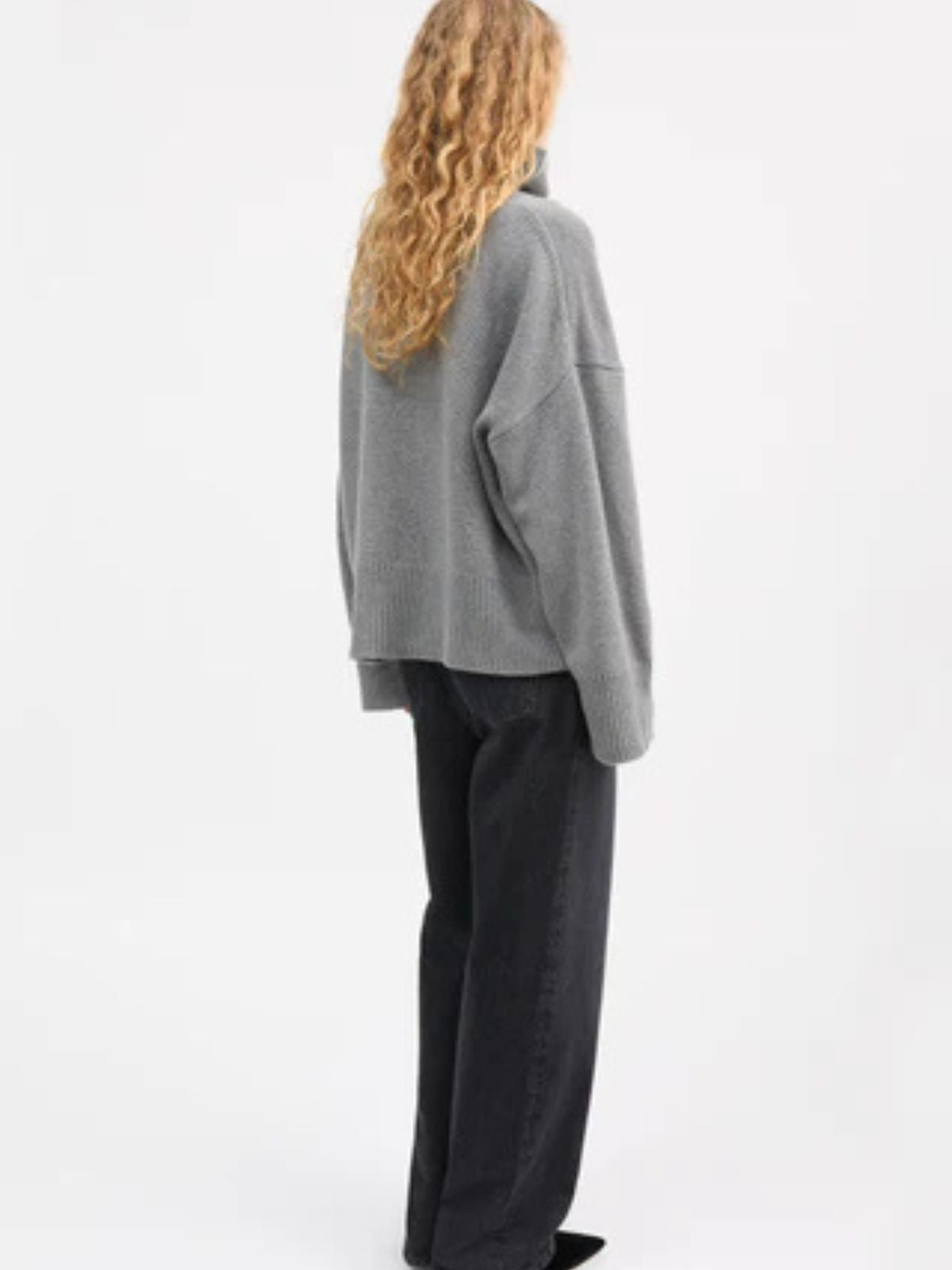Silene T-Neck Jumper - Grey