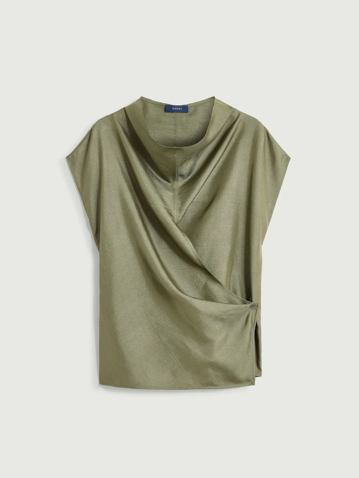 Kora Draped Blouse - Olive