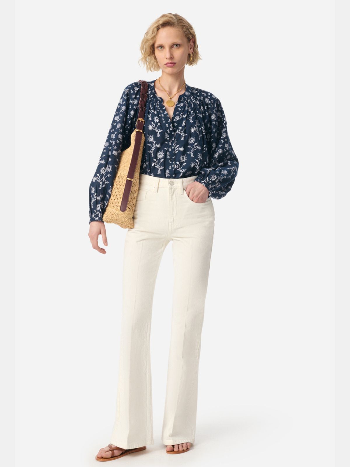 Gedeon Print Blouse - Black & White