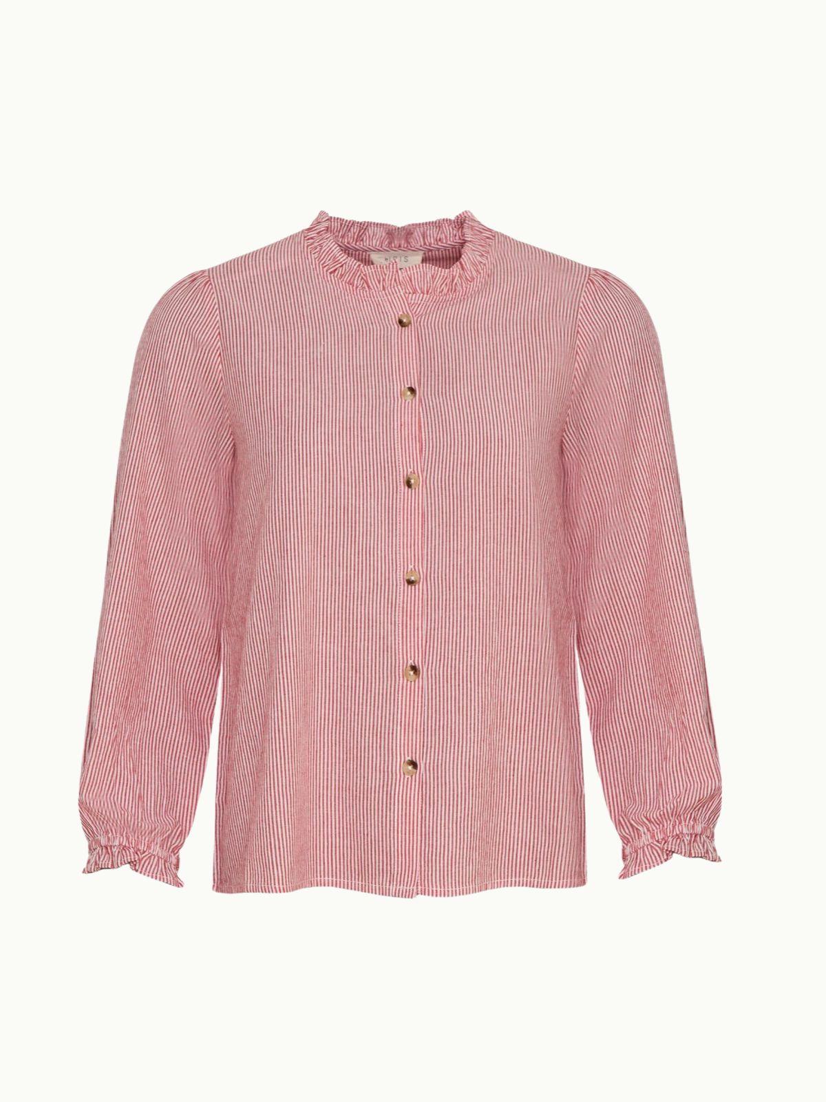 Imae Stripe Frill Blouse - Red