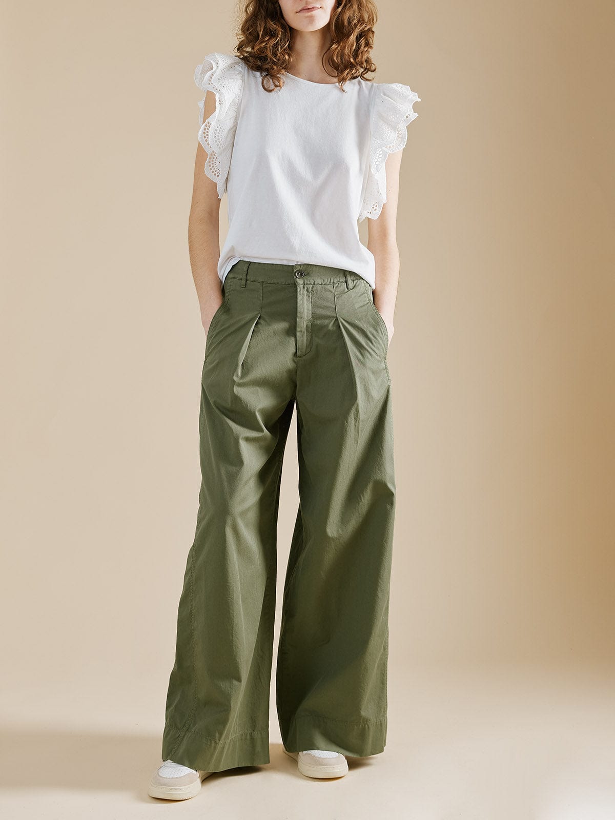 Iris Fashion - BY IRIS - Mila Frill Jersey Top- White