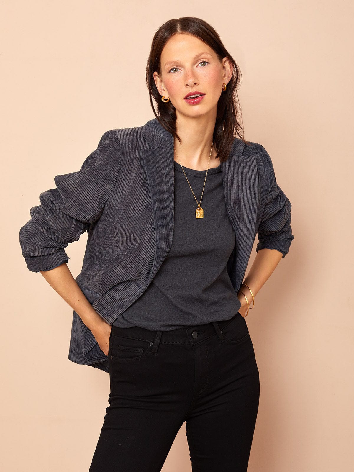 Iris Fashion - BY IRIS - Cynthia Cord Blazer – Blue
