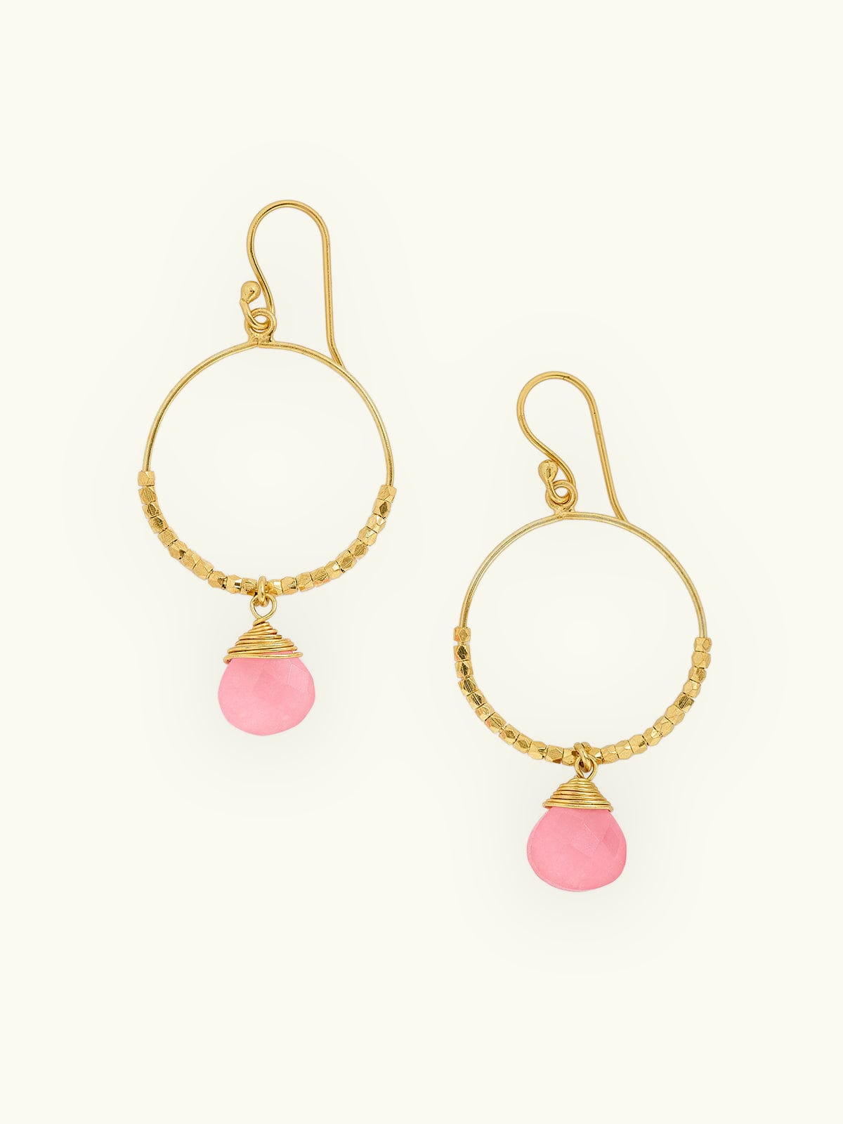 Iris Fashion - BY IRIS - Marie Pink Drop Earrings - Gold