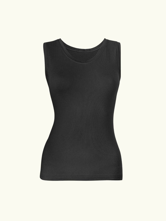 Sage Ribbed Vest - Black