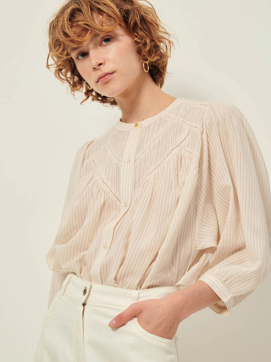 Savi Puff Sleeve Blouse - Cream