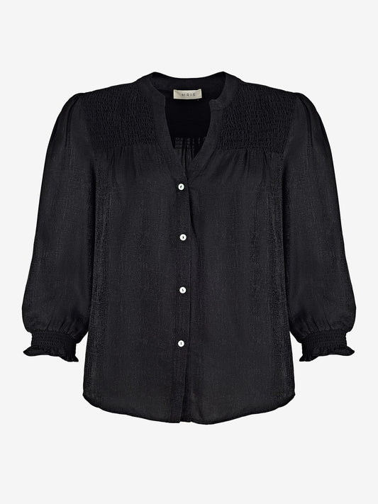 Rhys Silk Blend Blouse - Black