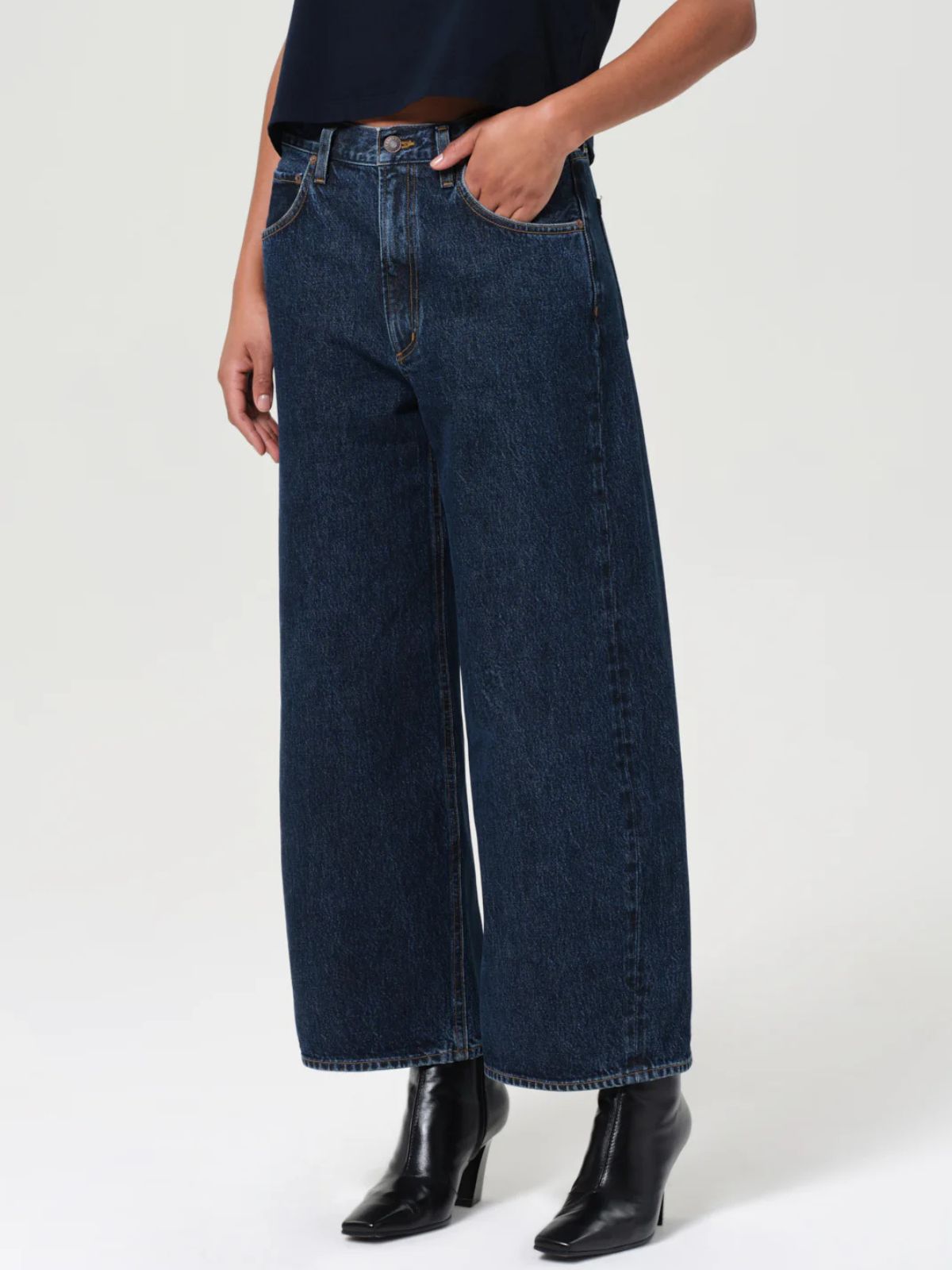 Agolde Low Curve Jean Crop in Dark Denim