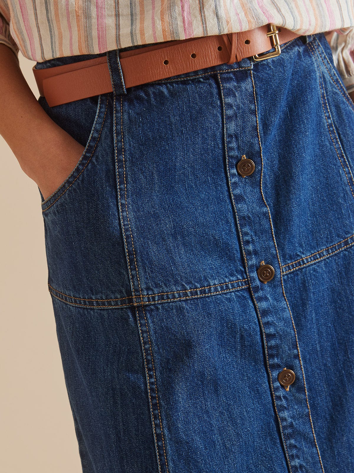 Iris Fashion - BY IRIS - Maddox Button Denim Skirt
