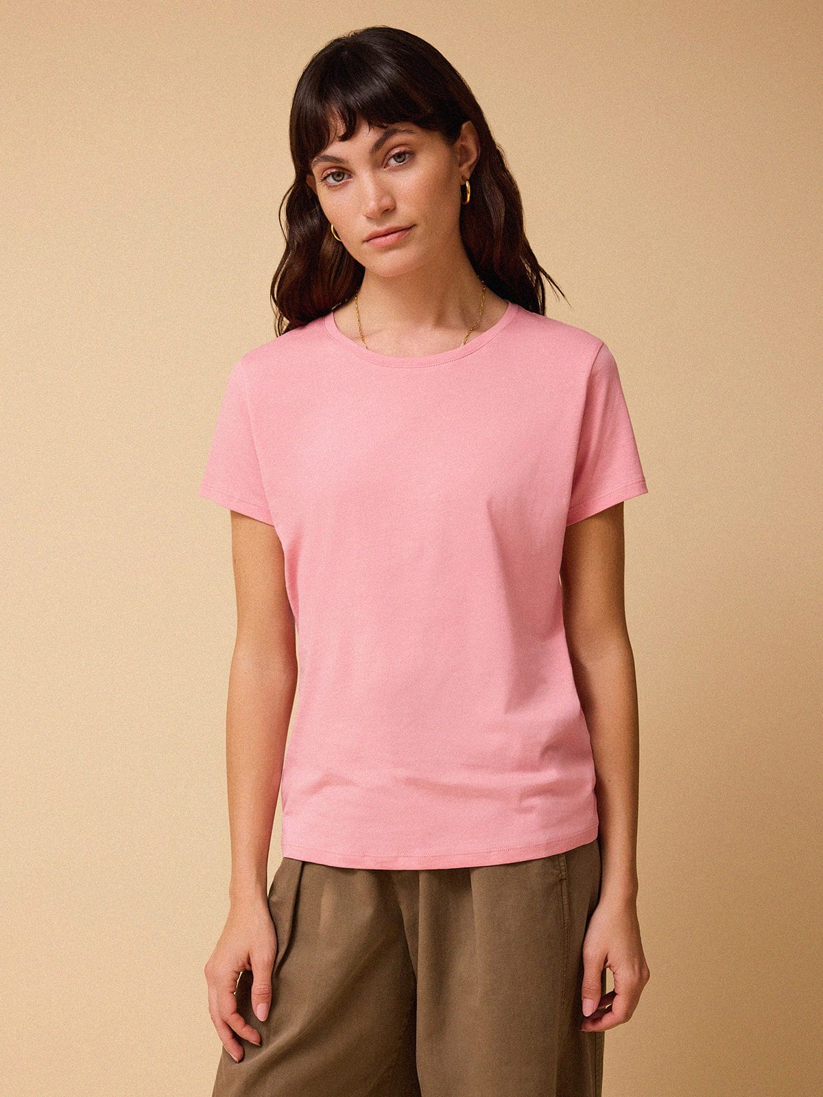 Iris Fashion - BY IRIS - Eve Pima Cotton Crew Neck - Pink