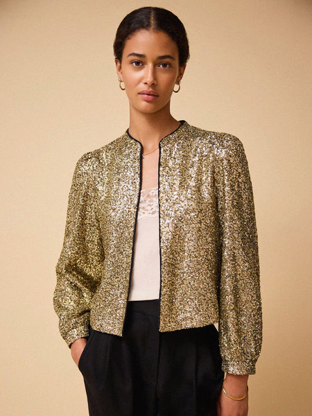 TALLIA Gold Sequin Bomber Jacket スパンコール TALLIA Gold Sequin Bomber Jacket スパンコール
