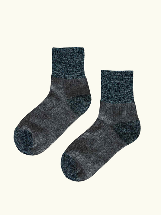 Glitter Socks- Blue and Silver