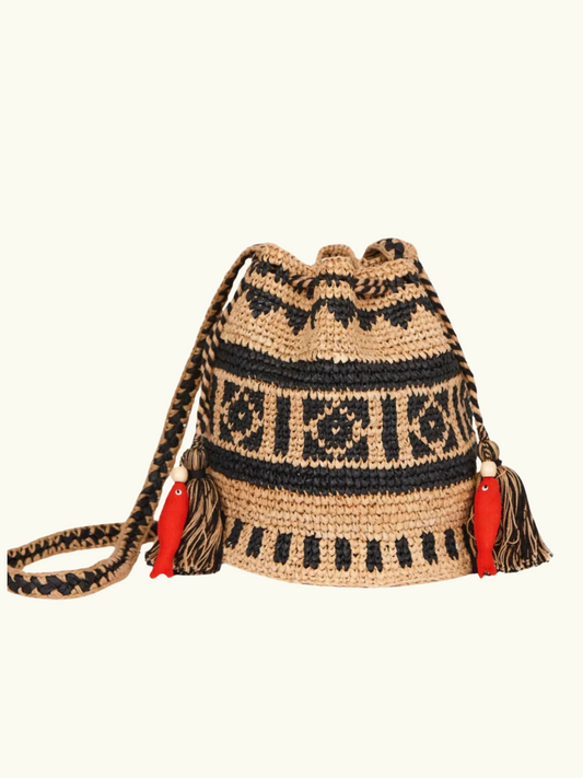 Pari Raffia Crossbody Pouch
