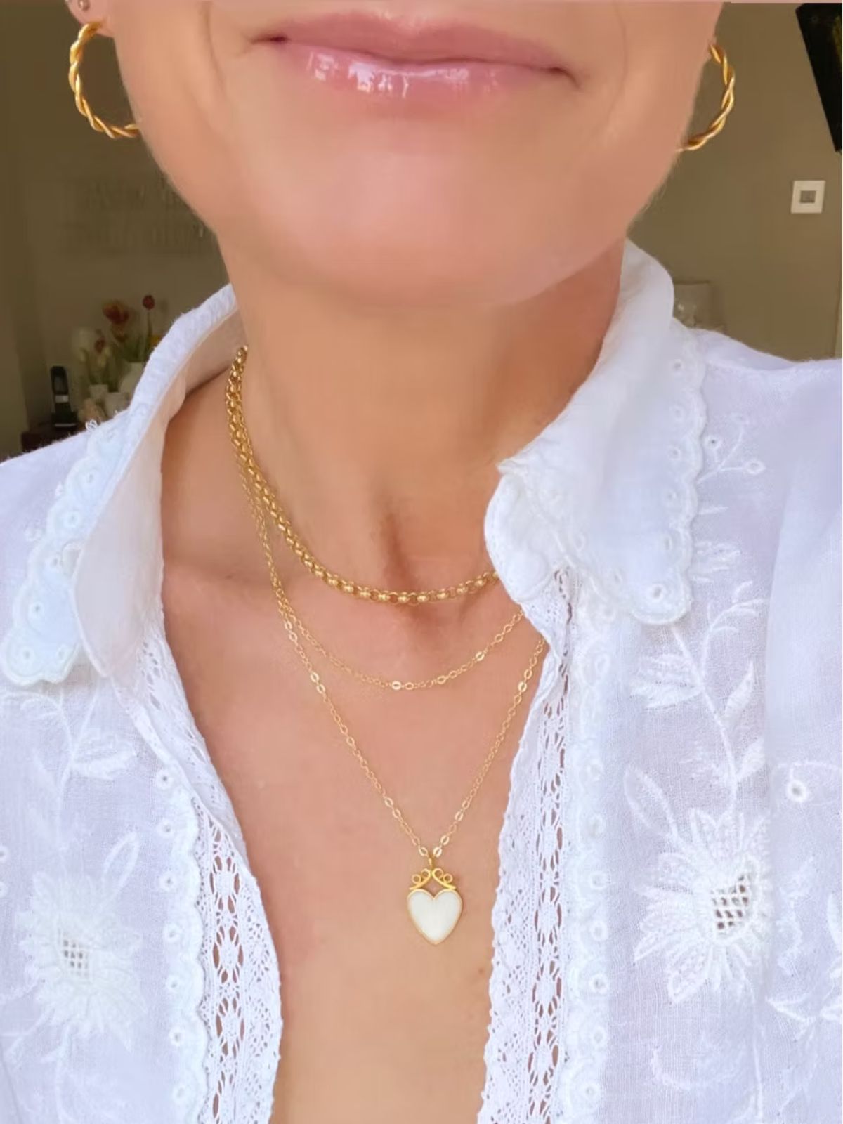 Enamel Love Heart Wrap Necklace