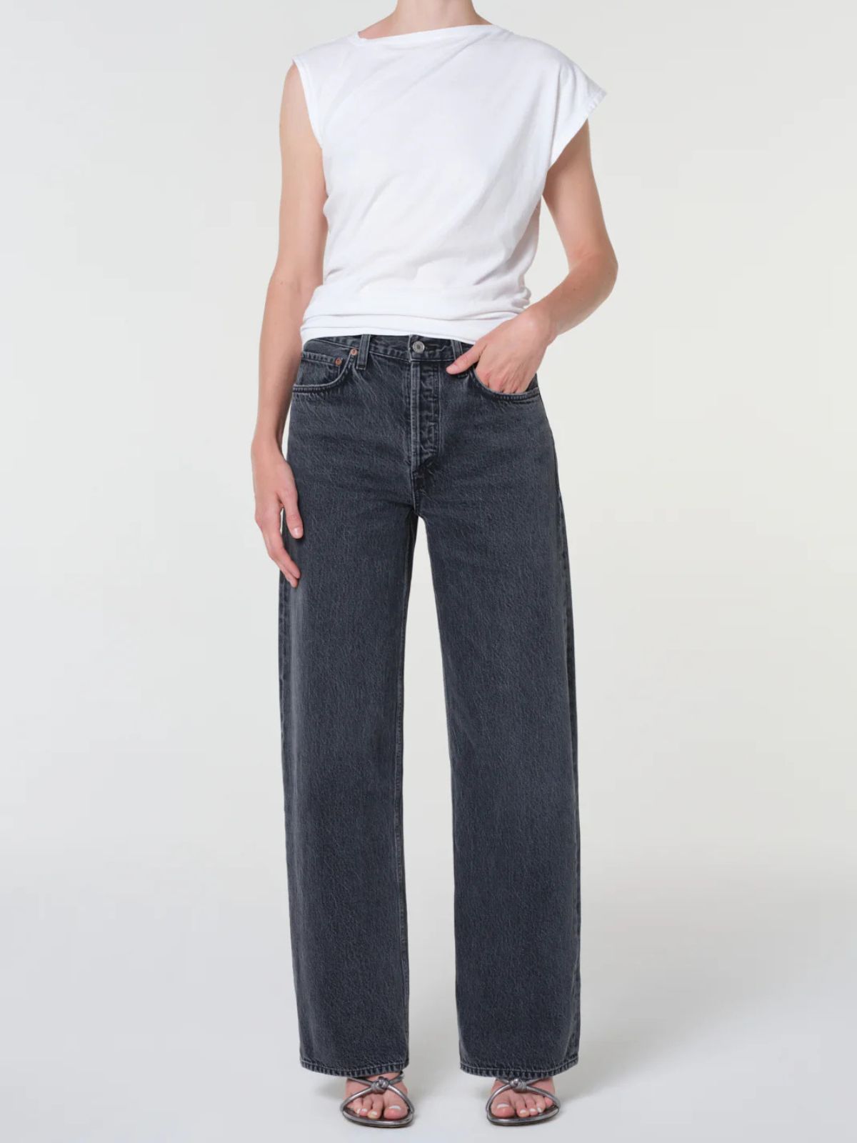 Arc Wide Leg Jean - Washed Black