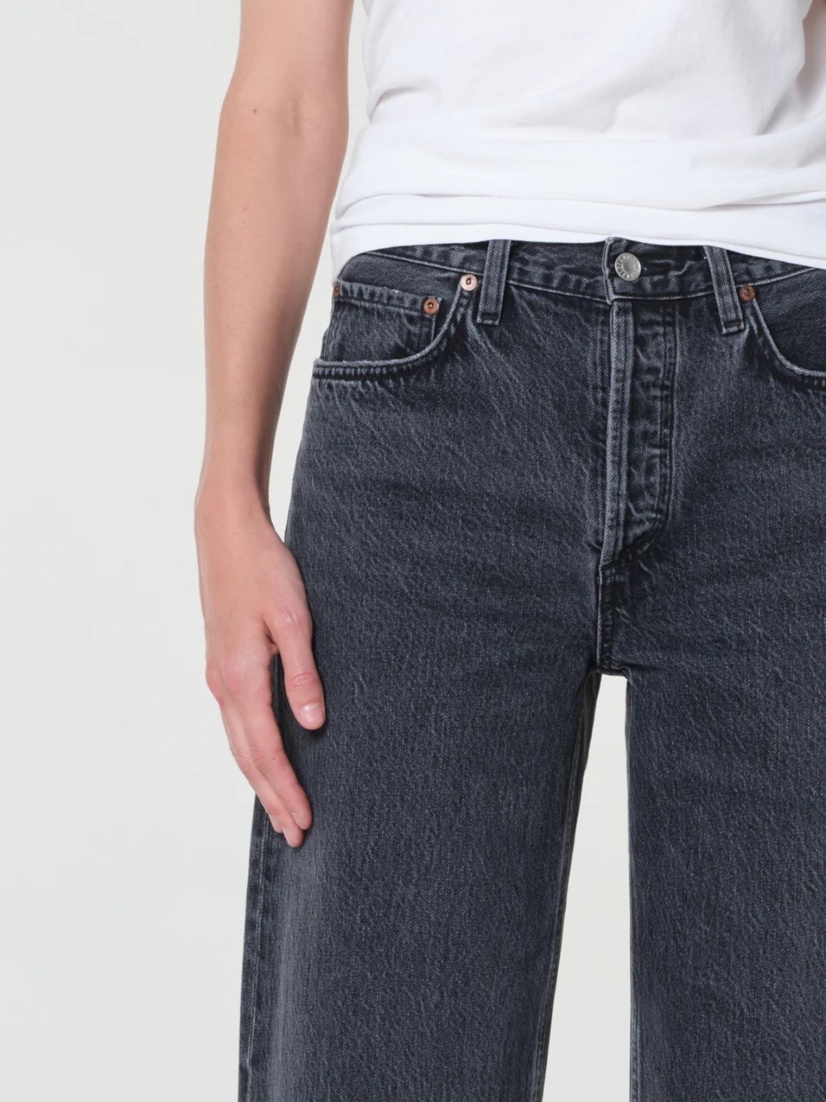 Arc Wide Leg Jean - Washed Black