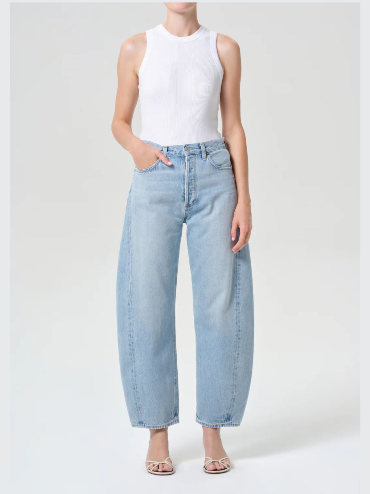 Luna Pieced Taper Jean - Worn Indigo