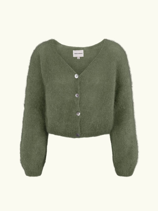 Cornelia Cropped Cardigan - Khaki