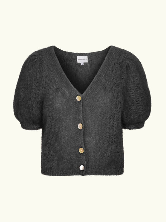 Harper Cropped Cardigan - Black