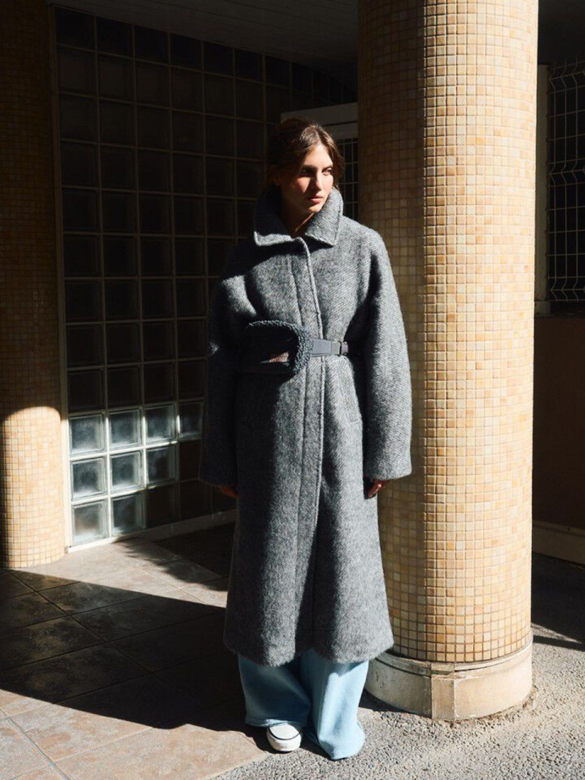 Lulow Herringbone Coat - Granite