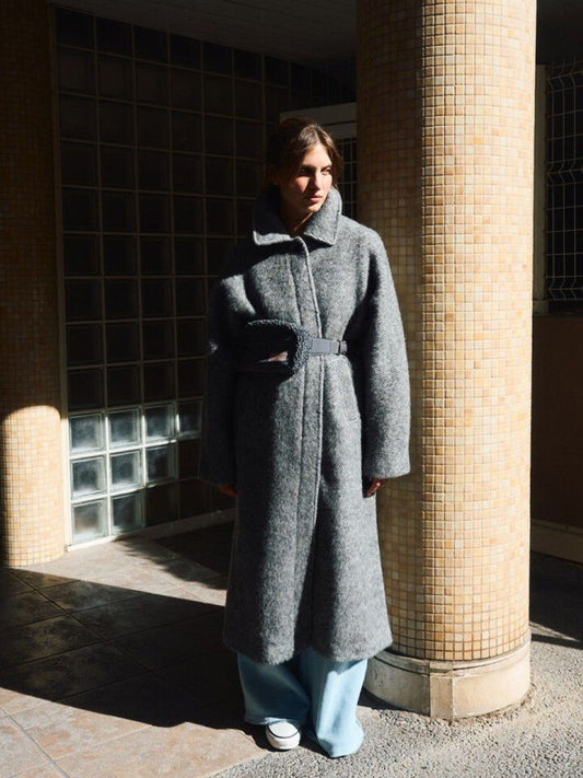 Lulow Herringbone Coat - Granite
