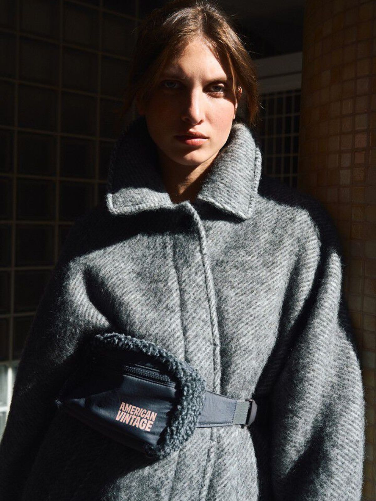 Lulow Herringbone Coat - Granite