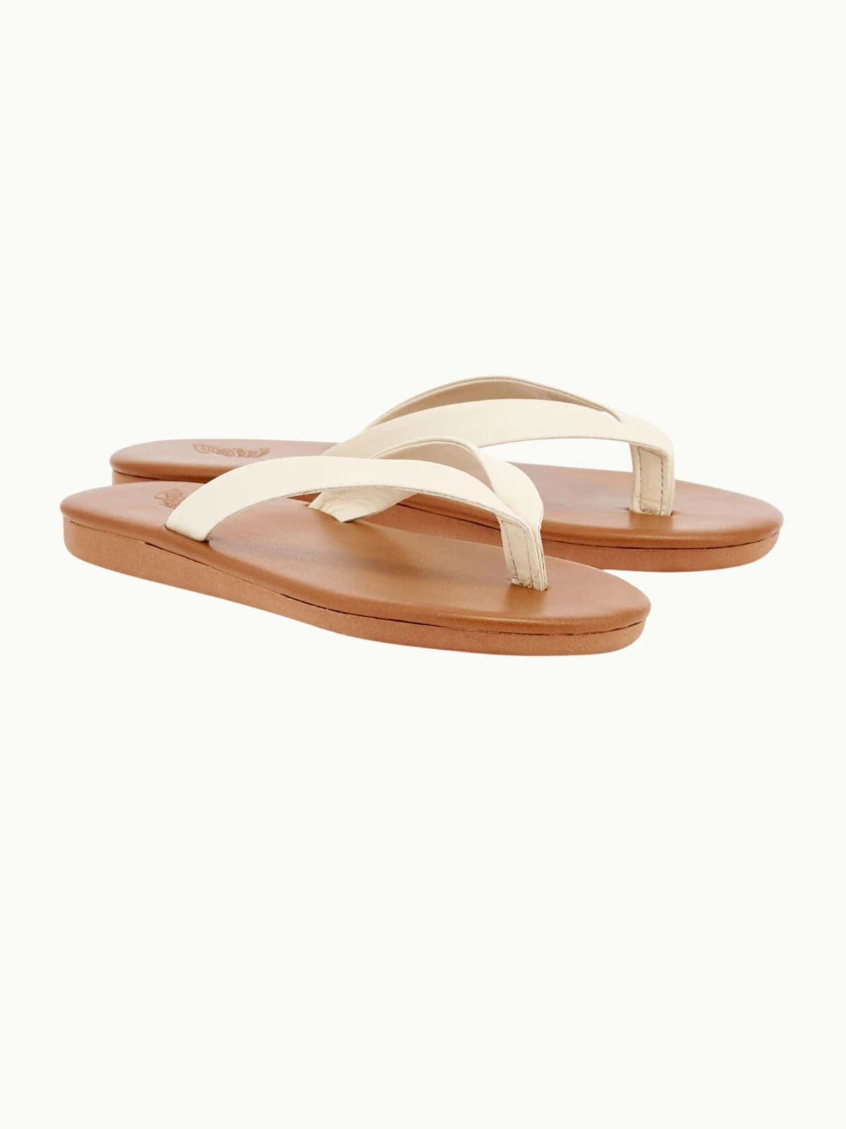 Sayonara  Leather Flip Flop - Off White/Cotto