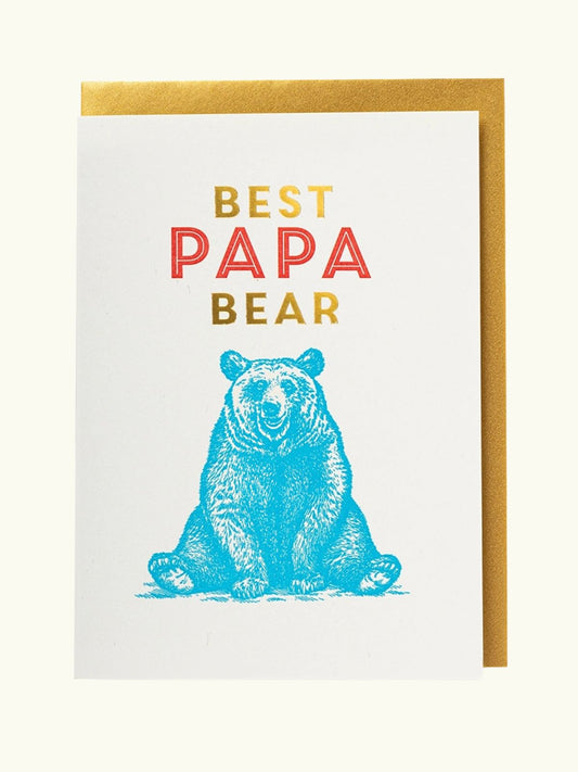 Letterpress Large Card  - Papa Bear