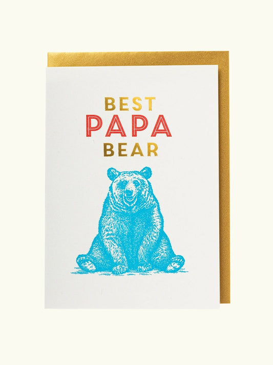 Letterpress Large Card - Papa Bear
