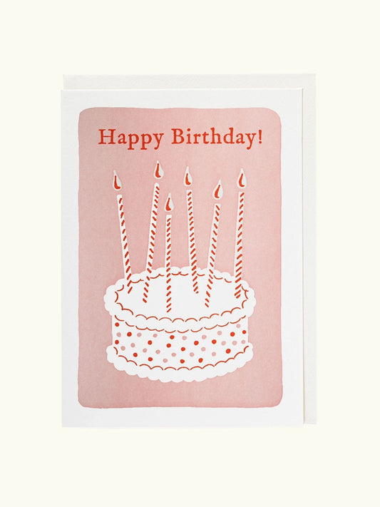 Letterpress Large Card - Happy Birthday Cake